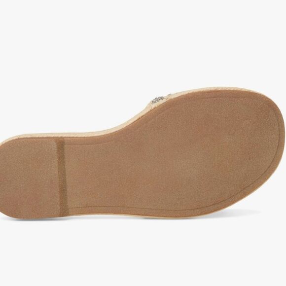 Steve Madden Alibi Rhinestone Slide Sandal- Natural Raffia - Picture 4 of 14